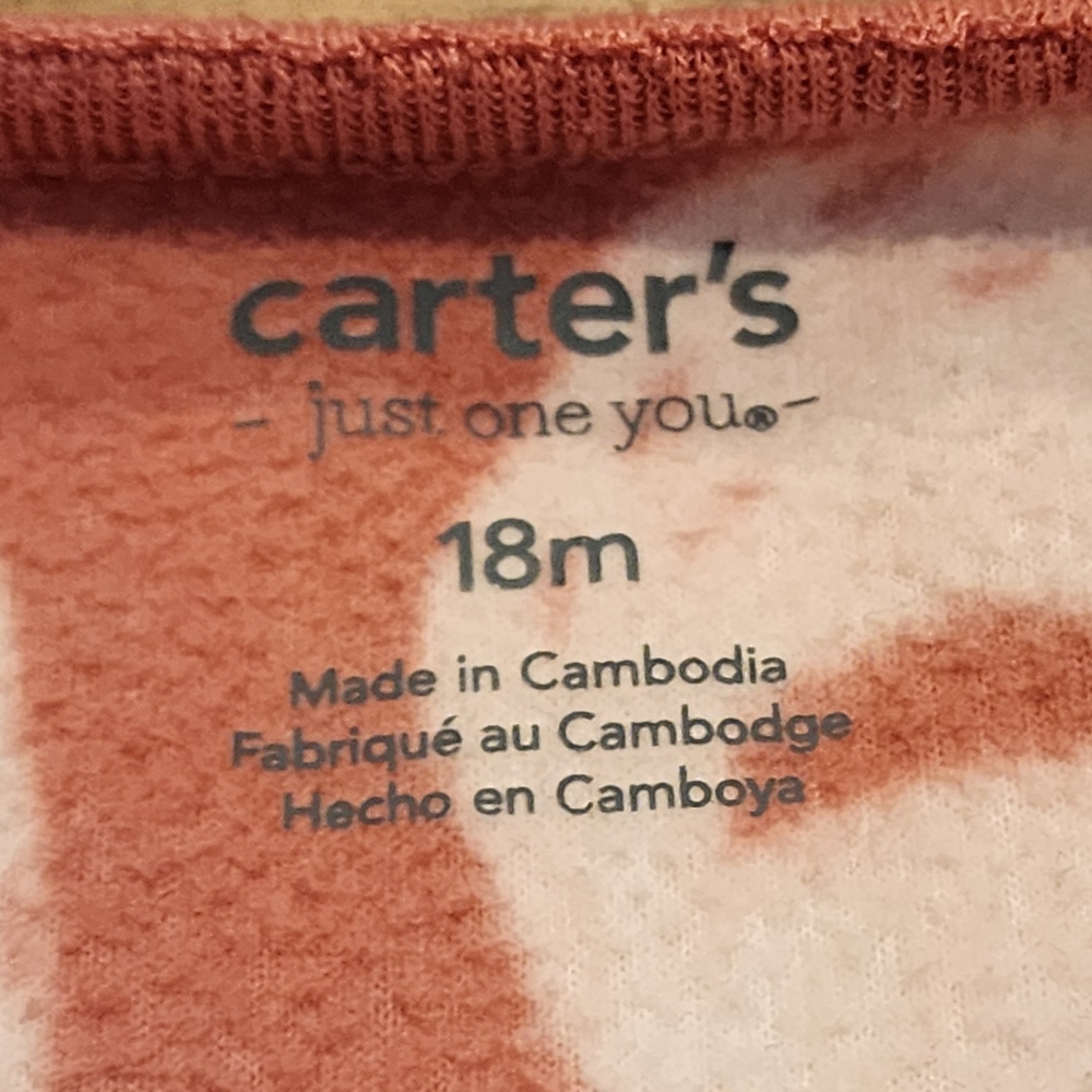 Carter's Brown and White Fox Footie One- Piece 18m - Picture 2 of 6